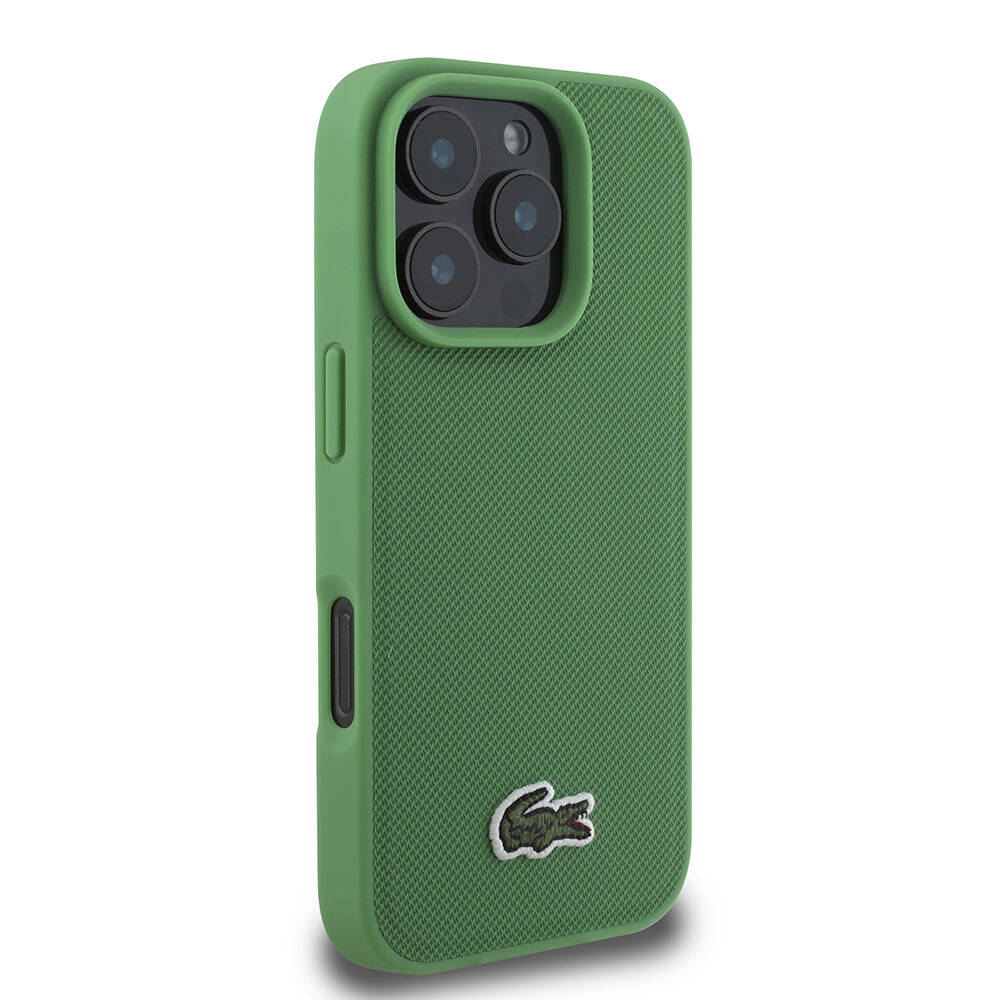 Apple iPhone 16 Pro Max Uyumlu Kılıf Lacoste Orjinal Lisanslı PU Pike Desenli Arka Yüzey İkonik Timsah Dokuma Logolu Kapak - 14