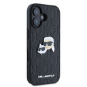 Apple iPhone 16 Uyumlu Kılıf Karl Lagerfeld Orjinal Lisanslı K&C Heads Monogram Pin Kapak - 3