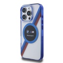 Apple iPhone 16 Pro Uyumlu Kılıf BMW Orjinal Lisanslı Magsafe Şarj Özellikli M Logolu Üç Renk Çizgili Motorsport Circle Kapak - 1