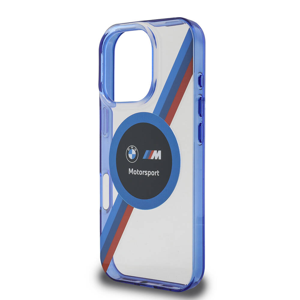 Apple iPhone 16 Pro Uyumlu Kılıf BMW Orjinal Lisanslı Magsafe Şarj Özellikli M Logolu Üç Renk Çizgili Motorsport Circle Kapak - 5