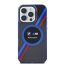 Apple iPhone 16 Pro Uyumlu Kılıf BMW Orjinal Lisanslı Magsafe Şarj Özellikli M Logolu Üç Renk Çizgili Motorsport Circle Kapak - 18