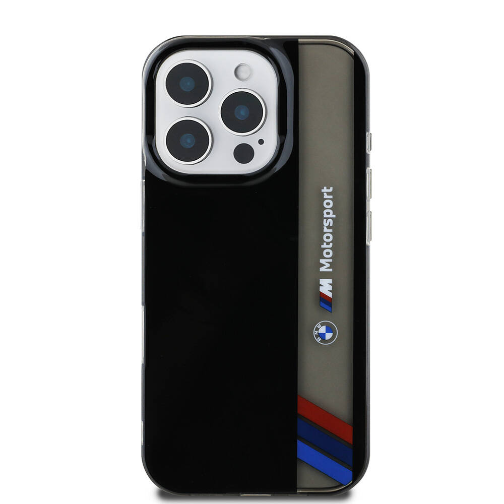 Apple iPhone 16 Pro Max Uyumlu Kılıf BMW Orjinal Lisanslı M Logolu Üç Renk Çizgili Motorsport Vertical Stripe Kapak - 2