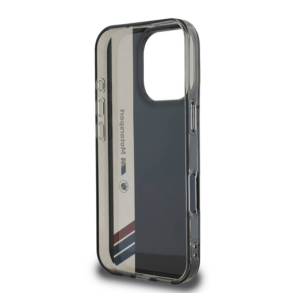 Apple iPhone 16 Pro Max Uyumlu Kılıf BMW Orjinal Lisanslı M Logolu Üç Renk Çizgili Motorsport Vertical Stripe Kapak - 6