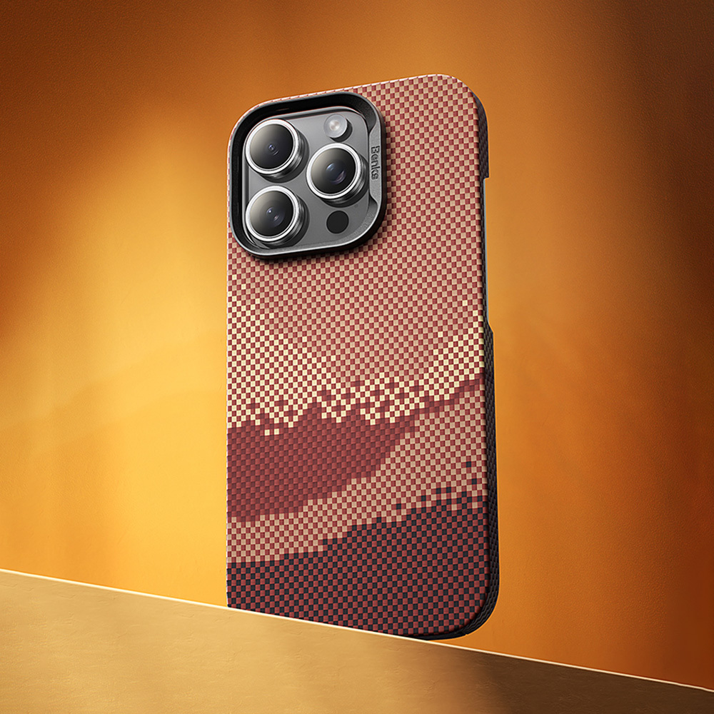 Apple iPhone 16 Pro Uyumlu Kılıf Magsafe Şarj Özellikli Benks GoldenTide ArmorAir 600D Kevlar Kapak - 6