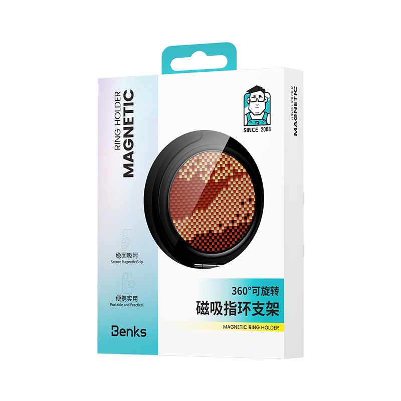 Benks Magnetik Özellikli 360 Derece Dönebilen GoldenTide 600D Kevlar Tasarımlı Parmak Ring Stand - 1