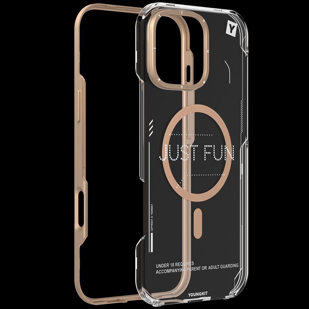 Apple iPhone 16 Pro Uyumlu Kılıf Magsafe Şarj Özellikli Çıkarılabilir Arka Yüzeyli Youngkit Mecha Kapak - 19