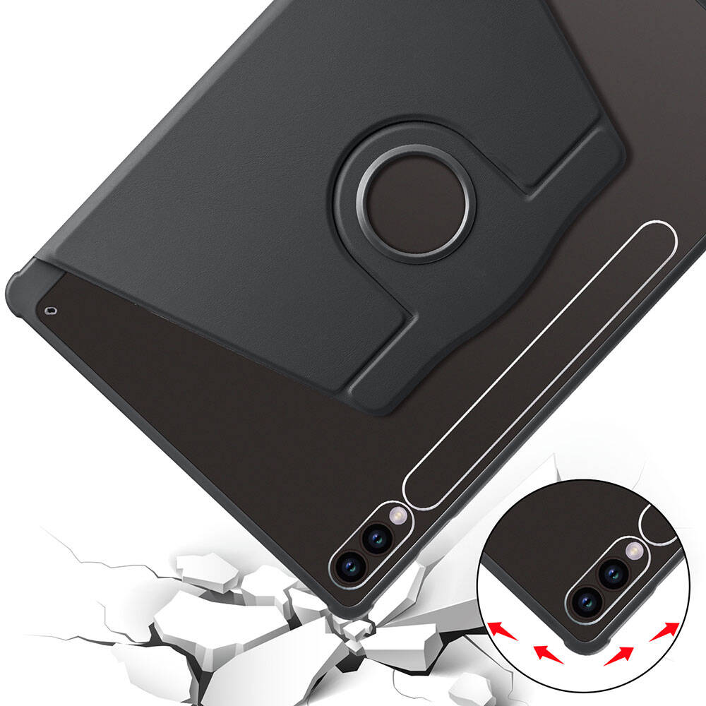 Galaxy Tab S10 Plus Kılıf Zore Termik Kalem Bölmeli Dönebilen Standlı Kılıf - 10