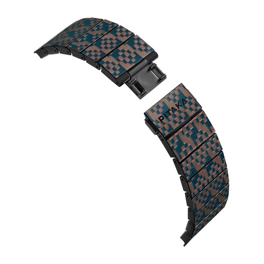 Apple Watch Serisi Uyumlu Aramid Fiber ve Karbon Fiber Pitaka Dreamland ChromaCarbon Serisi Stairs Universal Kordon - 12