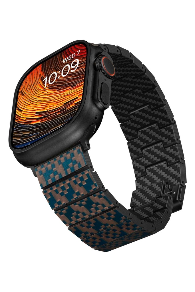 Apple Watch Serisi Uyumlu Aramid Fiber ve Karbon Fiber Pitaka Dreamland ChromaCarbon Serisi Stairs Universal Kordon - 37