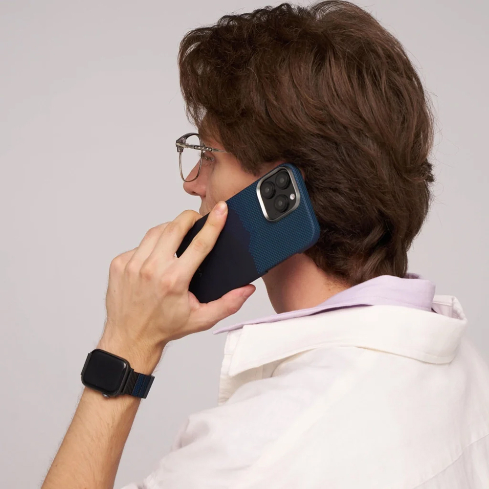 Apple iPhone 16 Pro Max Uyumlu Kılıf Magsafe Şarj Özellikli Aramid Fiber Pitaka Tactile Woven Starpeak Serisi Over The Horizon Kapak - 2