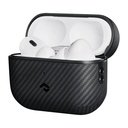 Apple Airpods Pro 2 Uyumlu Kılıf Magsafe Şarj Özellikli 600D Aramid Fiber Pitaka Classic Serisi Black-Grey Twill Kılıf - 2