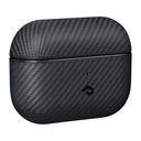 Apple Airpods Pro 2 Uyumlu Kılıf Magsafe Şarj Özellikli 600D Aramid Fiber Pitaka Classic Serisi Black-Grey Twill Kılıf - 4