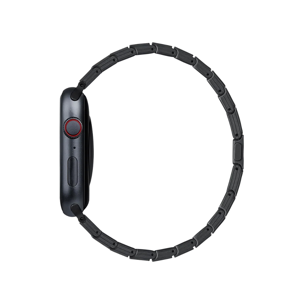 Apple Watch Serisi Uyumlu Karbon Fiber Pitaka Modern Serisi Black-Grey Twill Universal Kordon - 2
