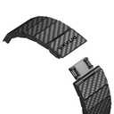Apple Watch Serisi Uyumlu Karbon Fiber Pitaka Modern Serisi Black-Grey Twill Universal Kordon - 4