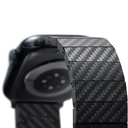 Apple Watch Serisi Uyumlu Karbon Fiber Pitaka Modern Serisi Black-Grey Twill Universal Kordon - 5