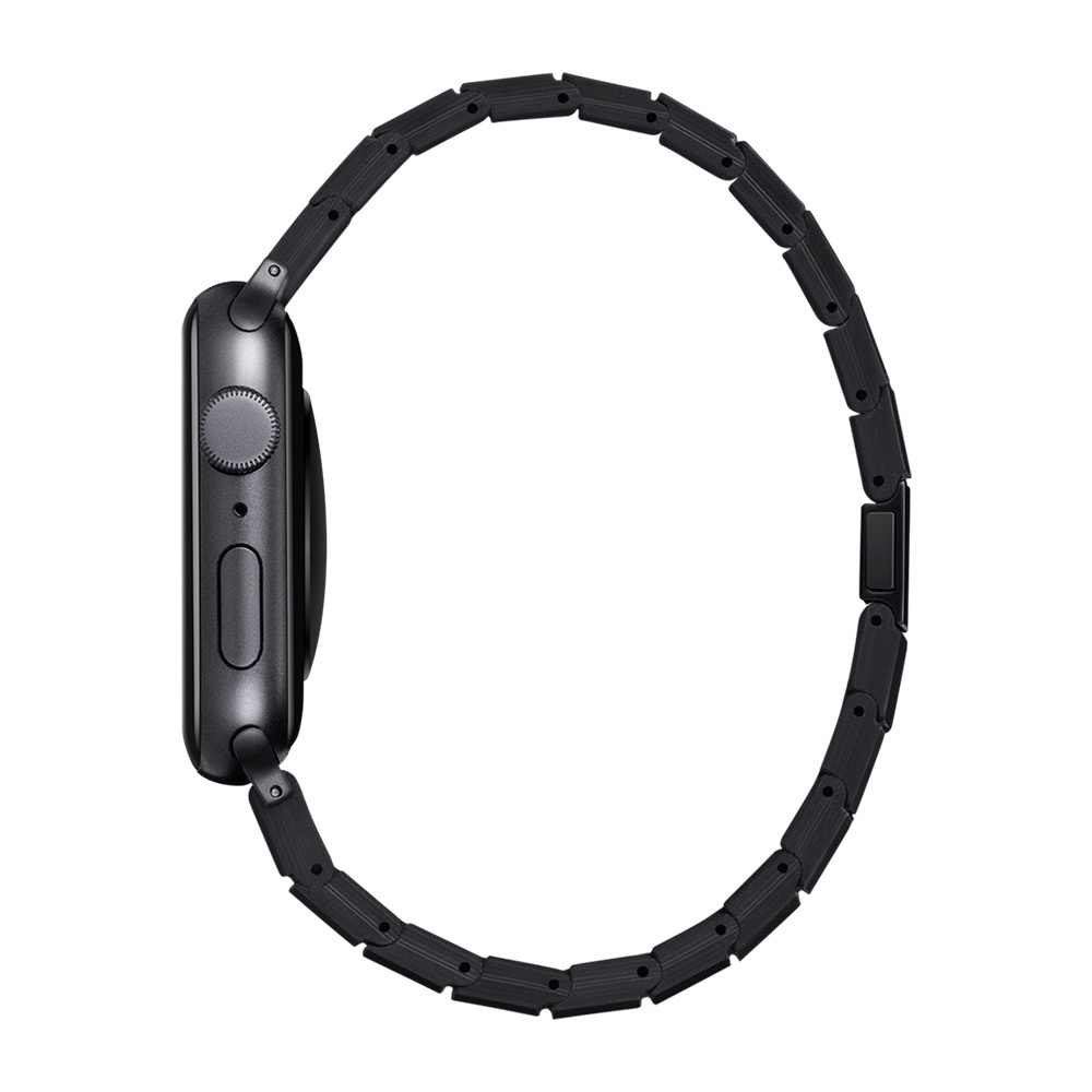 Apple Watch Serisi Uyumlu Karbon Fiber Pitaka Modern Serisi Black-Grey Twill Universal Kordon - 8