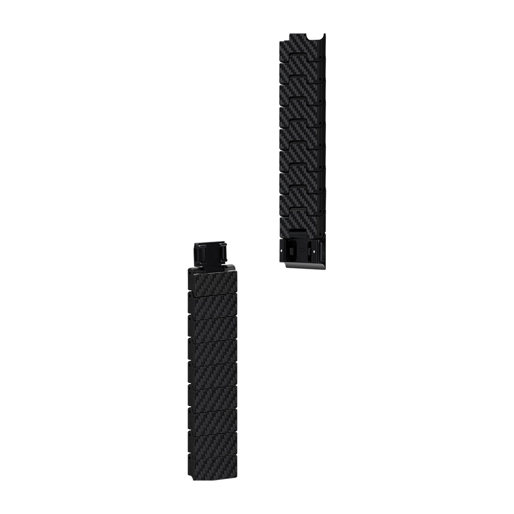 Apple Watch Serisi Uyumlu Karbon Fiber Pitaka Modern Serisi Black-Grey Twill Universal Kordon - 11