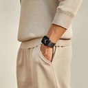Apple Watch Serisi Uyumlu Karbon Fiber Pitaka Modern Serisi Black-Grey Twill Universal Kordon - 19