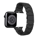 Apple Watch Serisi Uyumlu Karbon Fiber Pitaka Retro Serisi Black-Grey Twill Universal Kordon - 4