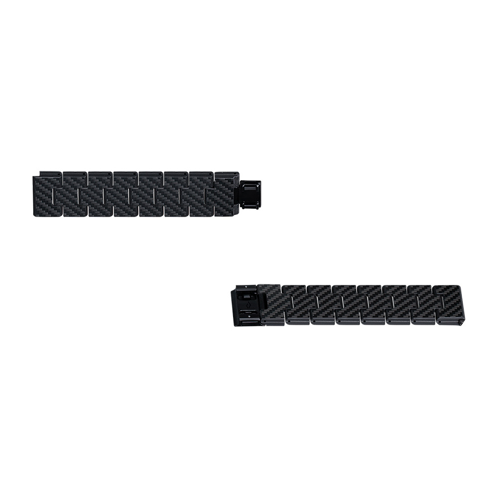 Apple Watch Serisi Uyumlu Karbon Fiber Pitaka Retro Serisi Black-Grey Twill Universal Kordon - 6