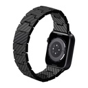 Apple Watch Serisi Uyumlu Karbon Fiber Pitaka Retro Serisi Black-Grey Twill Universal Kordon - 8