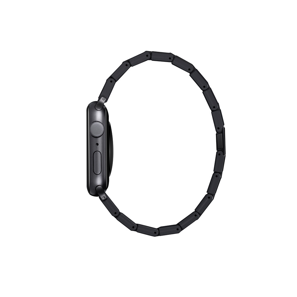 Apple Watch Serisi Uyumlu Karbon Fiber Pitaka Retro Serisi Black-Grey Twill Universal Kordon - 9
