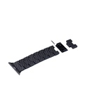 Apple Watch Serisi Uyumlu Karbon Fiber Pitaka Retro Serisi Black-Grey Twill Universal Kordon - 12