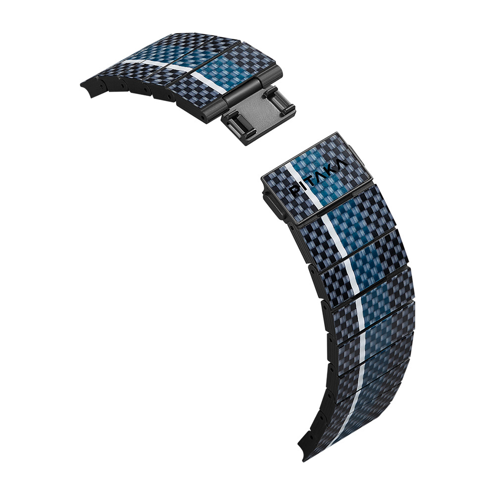 Apple Watch Serisi Uyumlu Aramid Fiber ve Karbon Fiber Pitaka Poetry of Things ChromaCarbon Serisi Moon Universal Kordon - 8