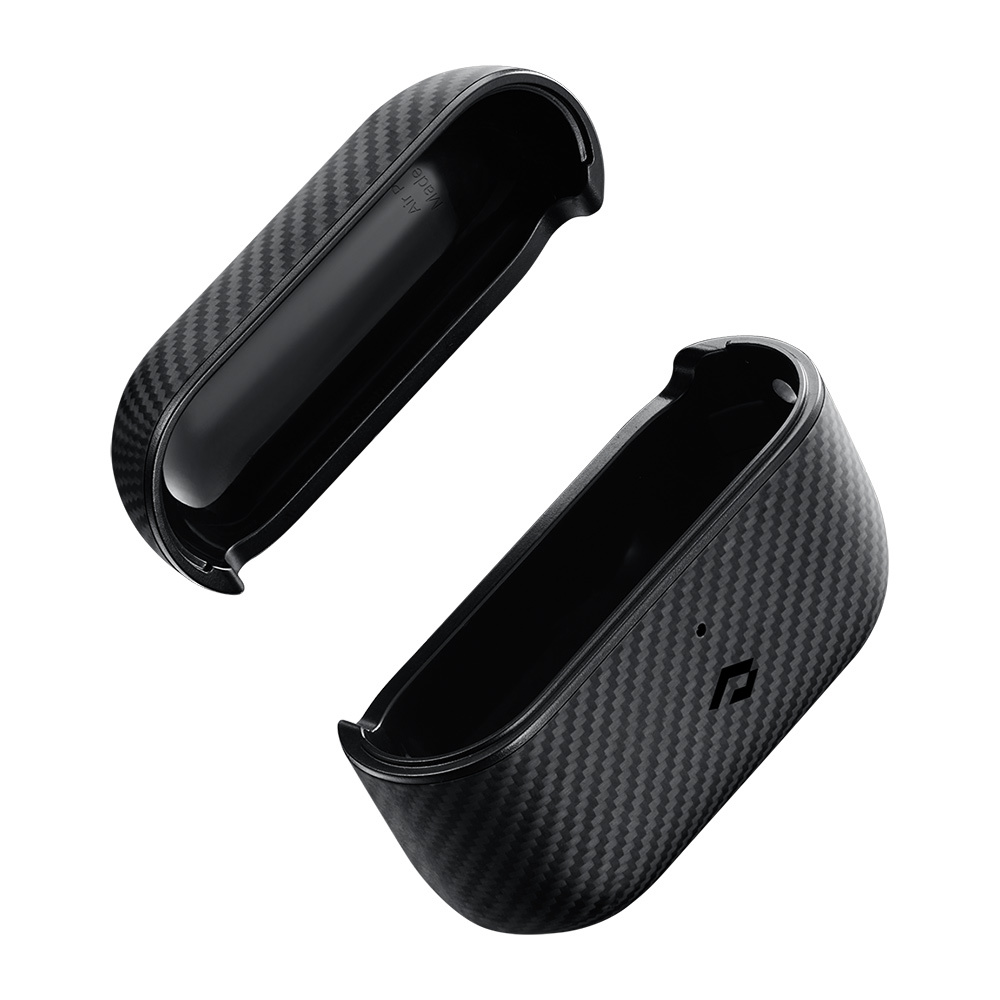 Apple Airpods Pro Uyumlu Kılıf Magsafe Şarj Özellikli 600D Aramid Fiber Pitaka Classic Serisi Black-Grey Twill Kılıf - 9