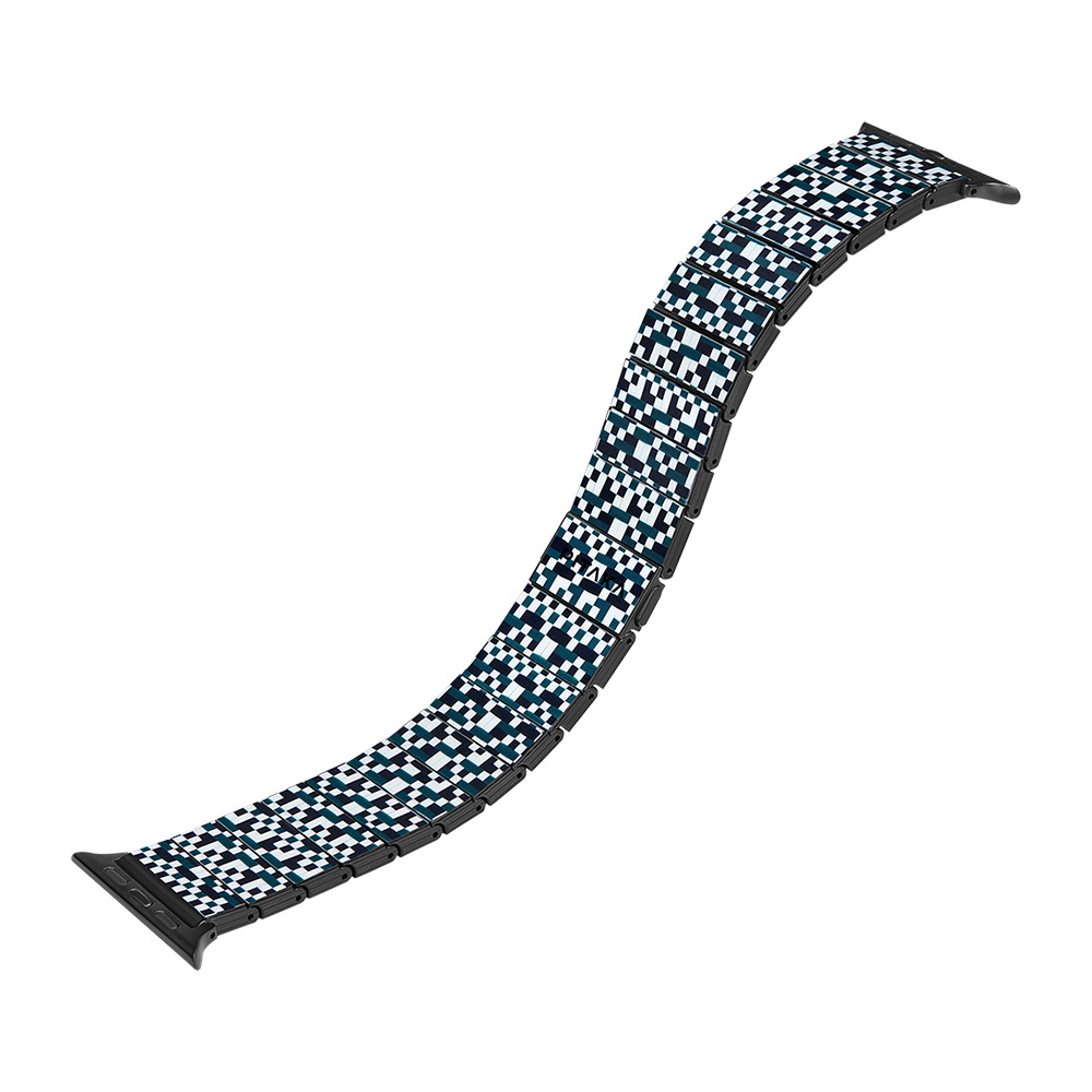 Apple Watch Serisi Uyumlu Aramid Fiber ve Karbon Fiber Pitaka Dreamland ChromaCarbon Serisi Mosaic Universal Kordon - 26