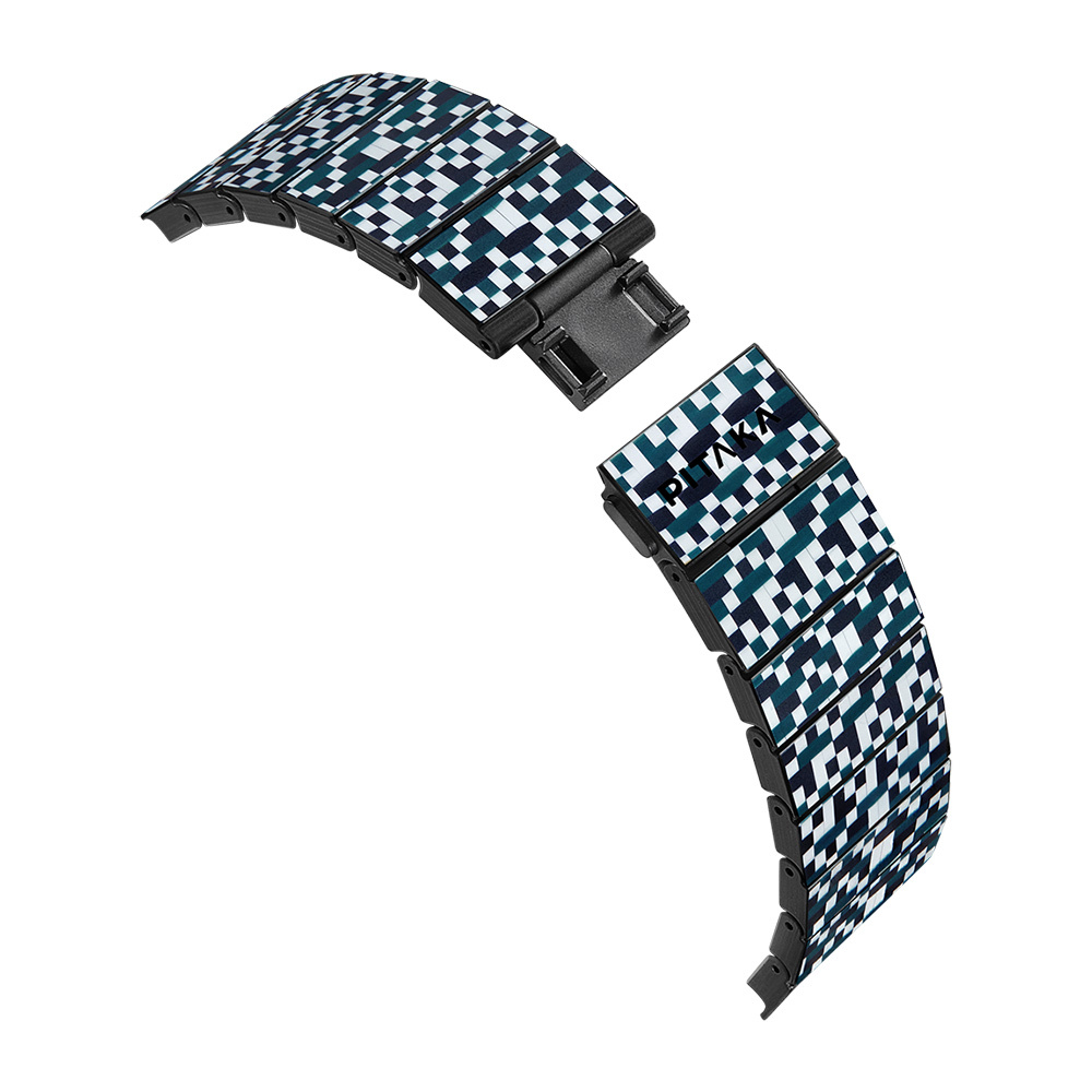 Apple Watch Serisi Uyumlu Aramid Fiber ve Karbon Fiber Pitaka Dreamland ChromaCarbon Serisi Mosaic Universal Kordon - 28