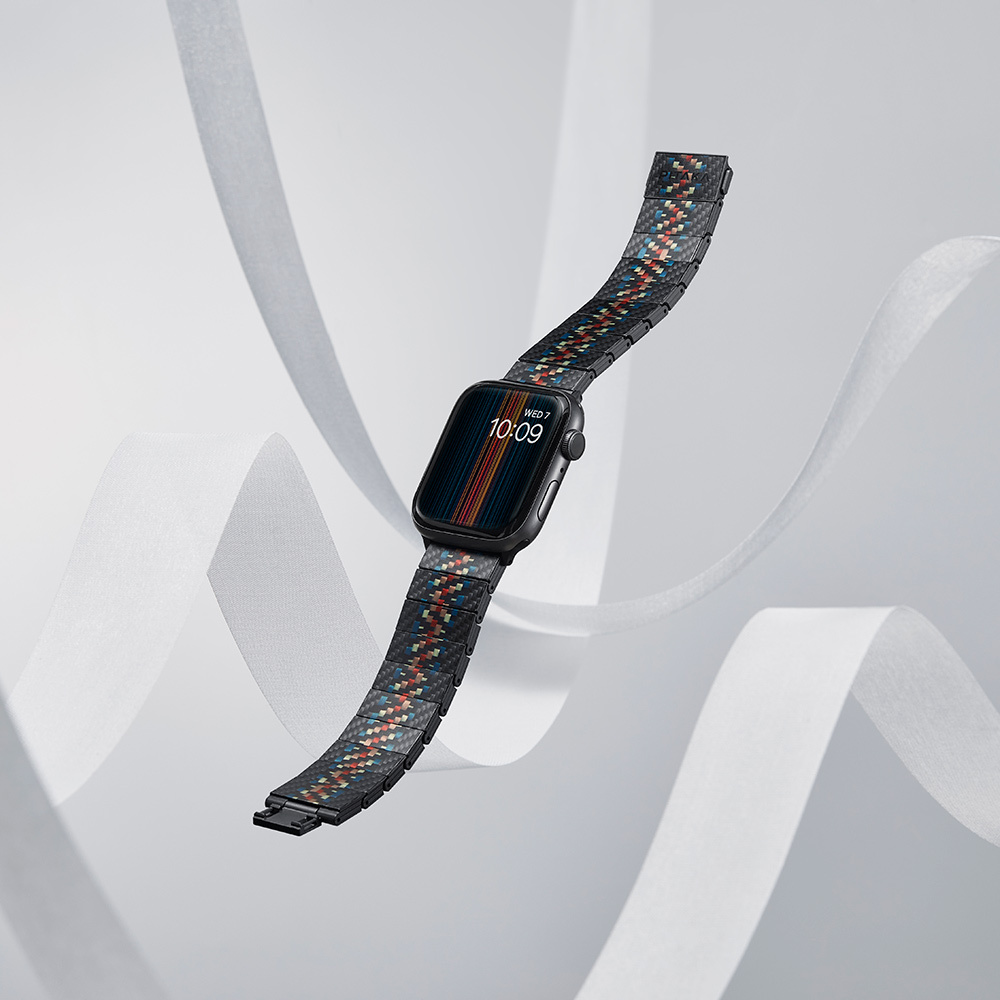 Apple Watch Serisi Uyumlu Aramid Fiber ve Karbon Fiber Pitaka Modern Serisi Rhapsody Universal Kordon - 14