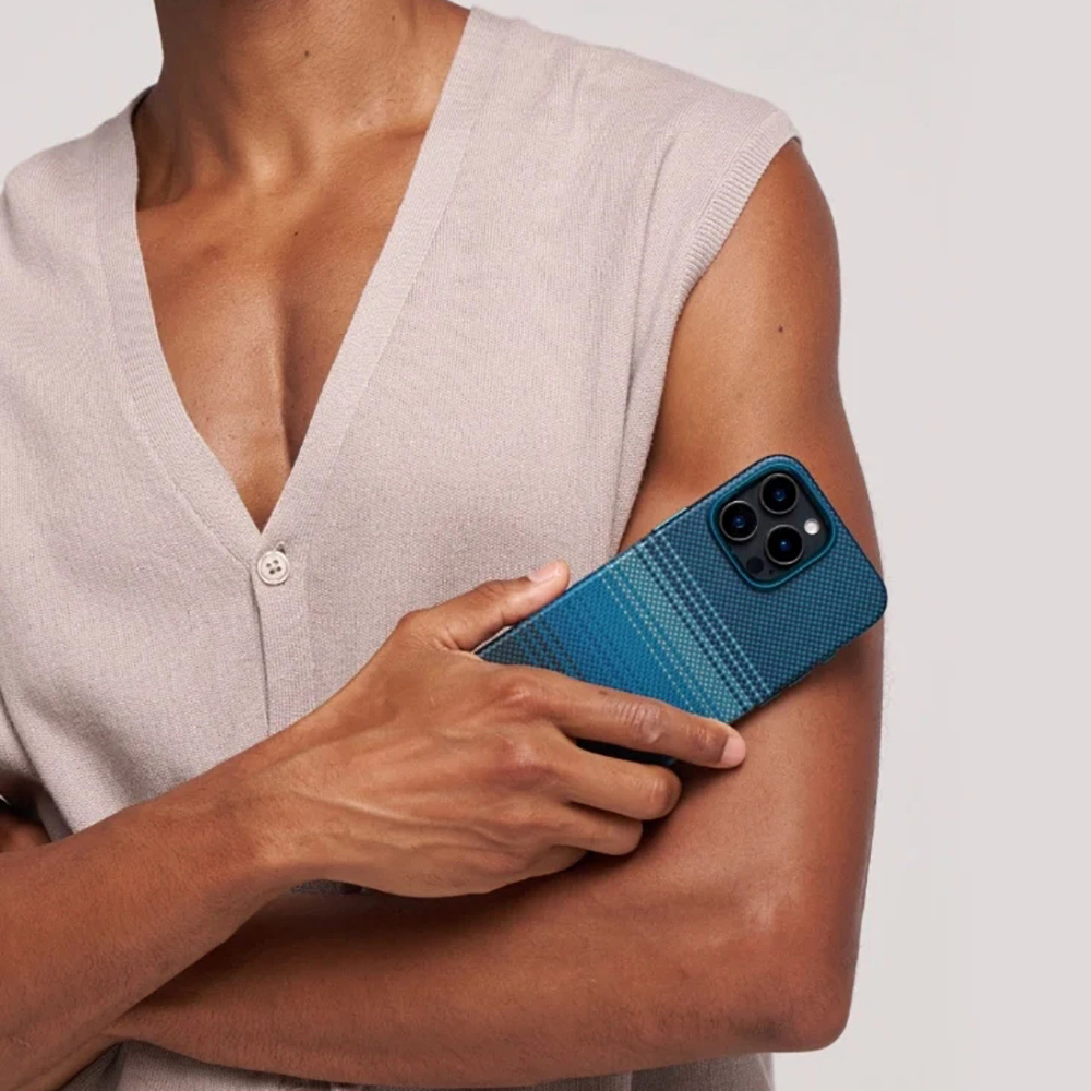 Apple iPhone 16 Pro Max Uyumlu Kılıf Magsafe Şarj Özellikli Aramid Fiber Pitaka Military-Grade Sunset-Moonrise Serisi Moonrise Kapak - 4