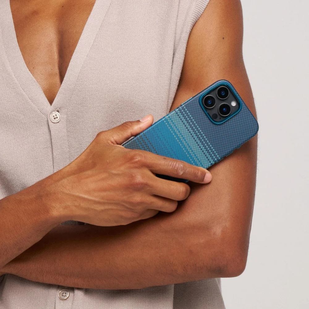 Apple iPhone 16 Pro Max Uyumlu Kılıf Magsafe Şarj Özellikli Aramid Fiber Pitaka Military-Grade Sunset-Moonrise Serisi Moonrise Kapak - 6