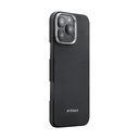 Apple iPhone 16 Pro Uyumlu Kılıf Magsafe Şarj Özellikli 600D Aramid Fiber Pitaka Ultra-Slim Classic Serisi Black-Grey Twill Kapak - 1
