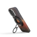 Apple iPhone 16 Pro Uyumlu Kılıf Magsafe Şarj Özellikli Grip 3 Standlı Aramid Fiber Pitaka Tactile Woven Sunset-Moonrise Serisi Sunset Kapak - 2