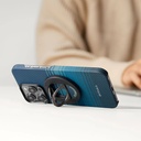 Apple iPhone 16 Pro Max Uyumlu Kılıf Magsafe Şarj Özellikli Grip 3 Standlı Aramid Fiber Pitaka Tactile Woven Sunset-Moonrise Serisi Moonrise Kapak - 4