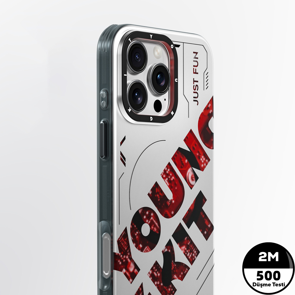 Apple iPhone 16 Pro Uyumlu Kılıf Magsafe Şarj Özellikli Airbagli Çift Katmanlı Youngkit Future Serisi Kapak - 5