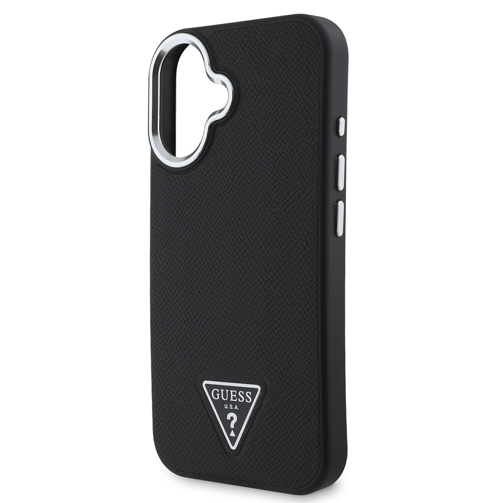 Apple iPhone 16 Uyumlu Kılıf Guess Orjinal Lisanslı Magsafe Şarj Özellikli Grained Triangle Kapak - 5