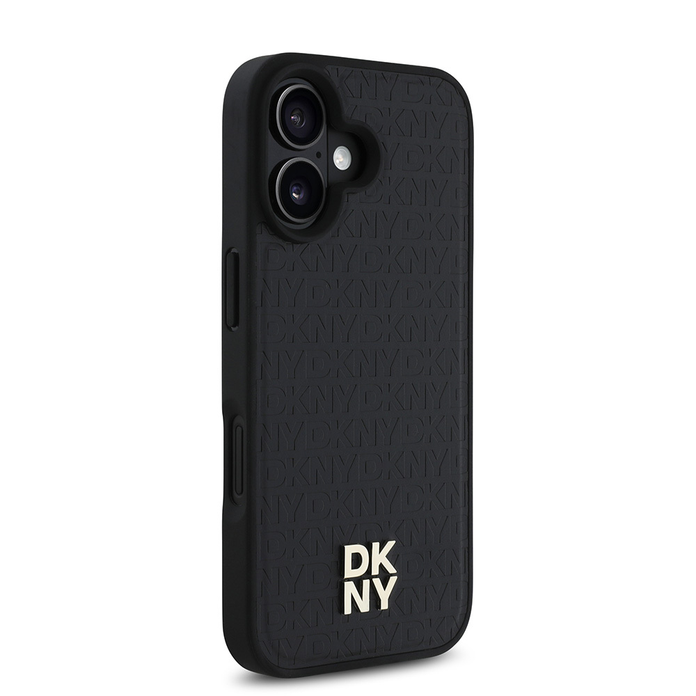 Apple iPhone 16 Plus Uyumlu Kılıf DKNY Orjinal Lisanslı Magsafe Şarj Özellikli 3D Yazılı Repeat Pattern Kapak - 4