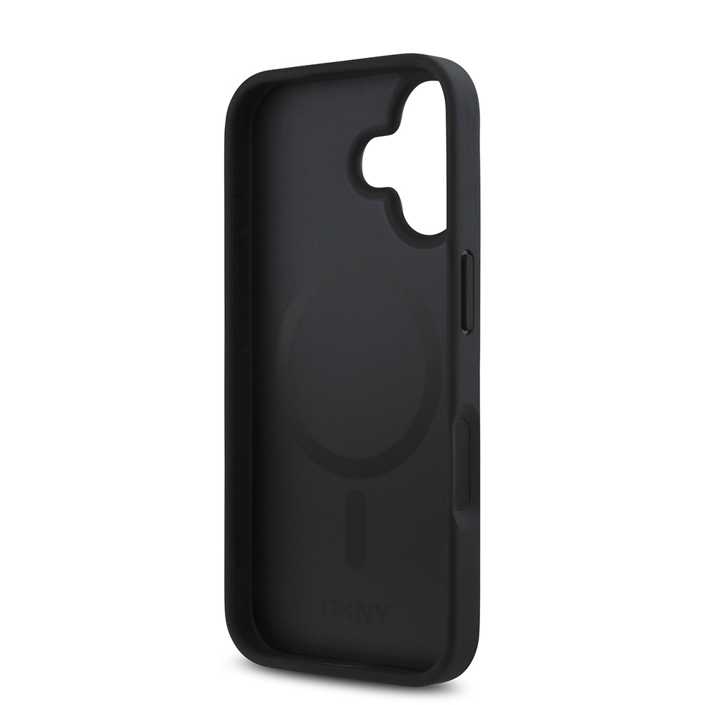 Apple iPhone 16 Plus Uyumlu Kılıf DKNY Orjinal Lisanslı Magsafe Şarj Özellikli 3D Yazılı Repeat Pattern Kapak - 7