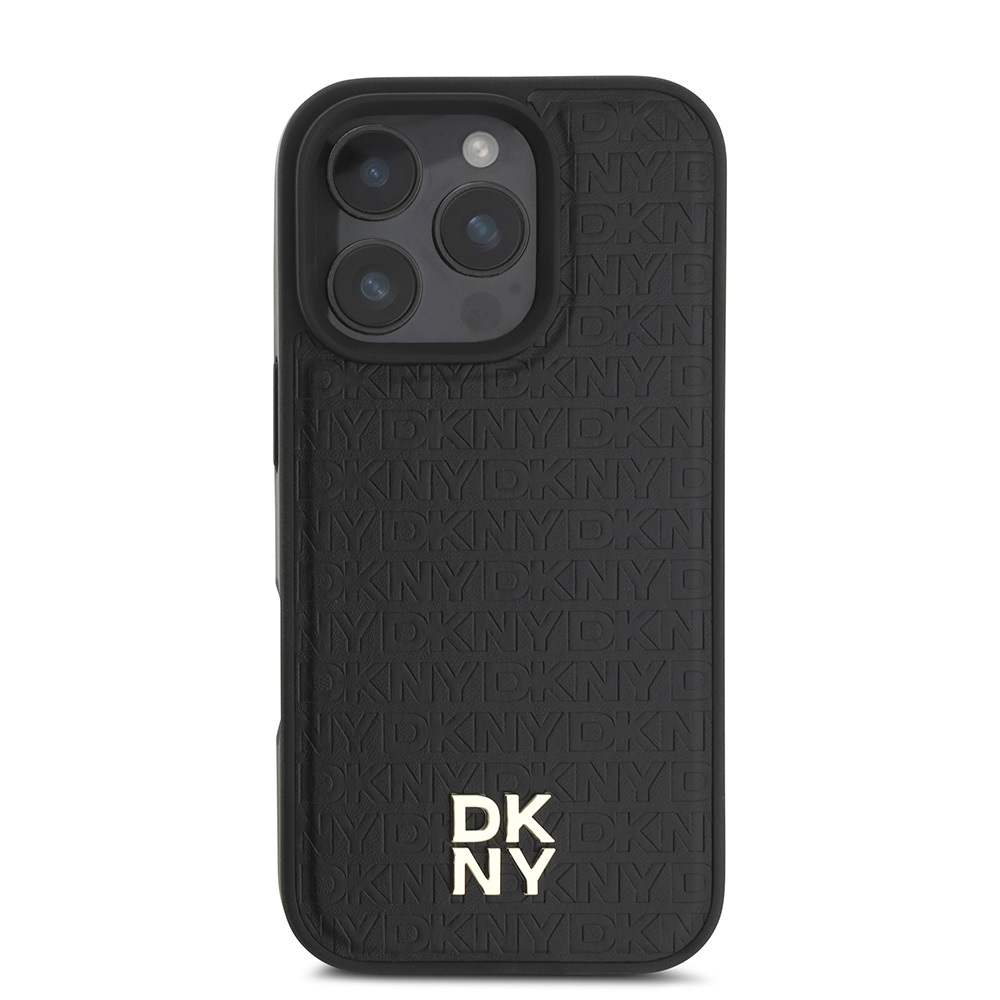 Apple iPhone 16 Pro Max Uyumlu Kılıf DKNY Orjinal Lisanslı Magsafe Şarj Özellikli 3D Yazılı Repeat Pattern Kapak - 9