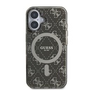 Apple iPhone 16 Uyumlu Kılıf Guess Orjinal Lisanslı Magsafe Şarj Özellikli IML Baskılı Klasik Logolu 4G Desenli Kapak - 9