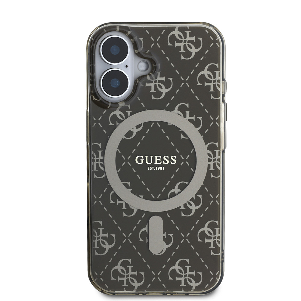 Apple iPhone 16 Pro Uyumlu Kılıf Guess Orjinal Lisanslı Magsafe Şarj Özellikli IML Baskılı Klasik Logolu 4G Desenli Kapak - 2