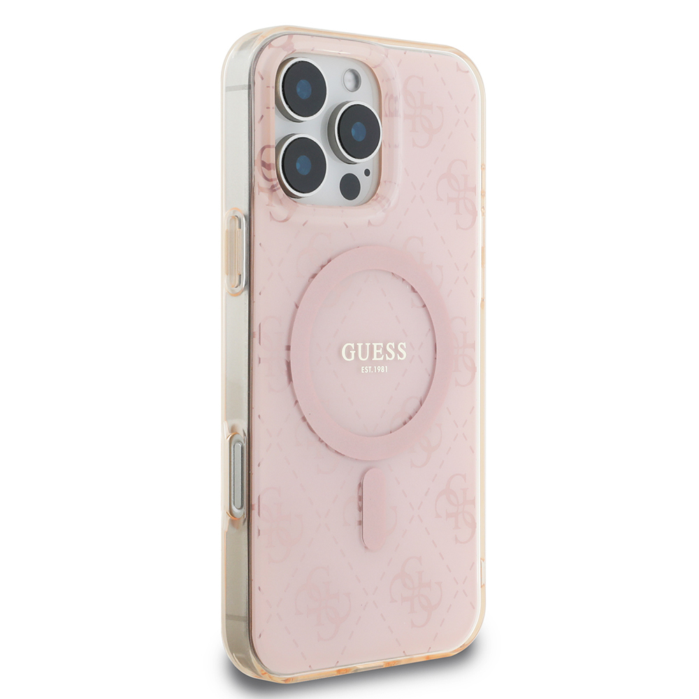 Apple iPhone 16 Pro Uyumlu Kılıf Guess Orjinal Lisanslı Magsafe Şarj Özellikli IML Baskılı Klasik Logolu 4G Desenli Kapak - 10