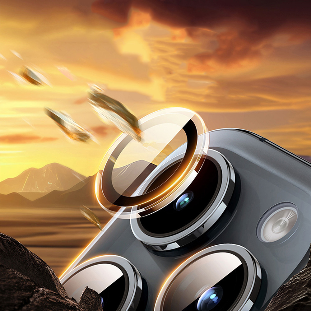 Apple iPhone 16 Pro Max Uyumlu Wiwu LG-007 Lens Guard Oleofobik Anti Reflective Kamera Lens Koruyucu+ Kolay Uygulama Aparatlı - 1