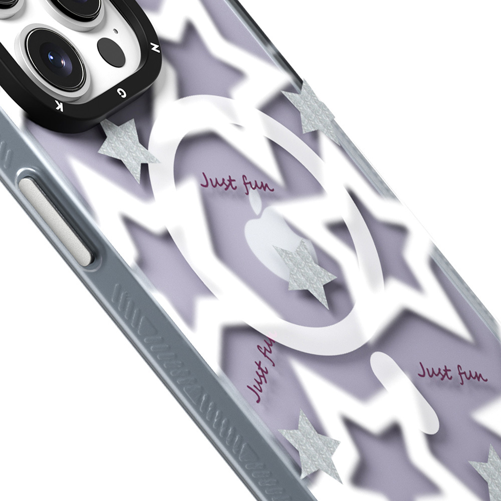 Apple iPhone 15 Pro Uyumlu Kılıf Magsafe Şarj Özellikli Airbagli Çift Katmanlı Youngkit Star&Butterfly Serisi Kapak - 5