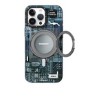 Apple iPhone 15 Pro Uyumlu Kılıf Magsafe Şarj Özellikli Youngkit 360° Standlı Technology Serisi Kapak - 11