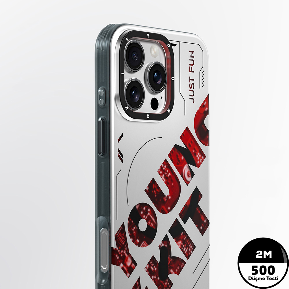 Apple iPhone 16 Pro Max Uyumlu Kılıf Magsafe Şarj Özellikli Airbagli Çift Katmanlı Youngkit Future Serisi Kapak - 1