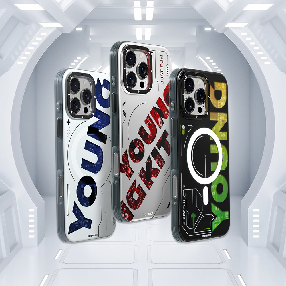 Apple iPhone 16 Pro Max Uyumlu Kılıf Magsafe Şarj Özellikli Airbagli Çift Katmanlı Youngkit Future Serisi Kapak - 14